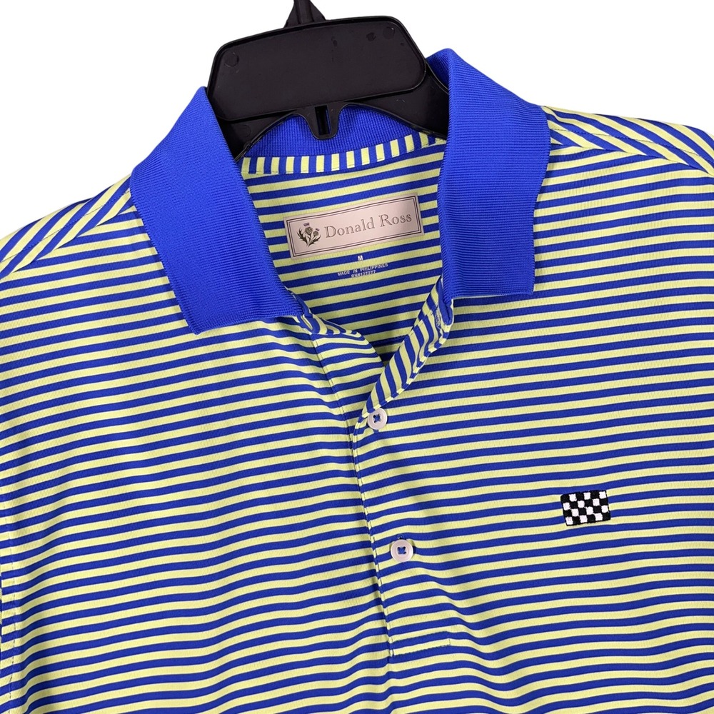 Donald Ross Performance Polo Shirt Men‎ M Checkered Logo Golf Athletic Wear